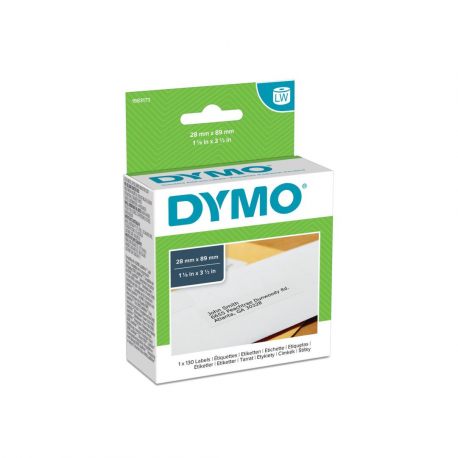 DYMO LabelWriter Standard - Self-adhesive - white - 28 x 89 mm 130 label(s) (1 roll(s) x 130) address labels - 0