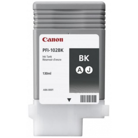 Canon PFI-102 BK - 130 ml - black - original - ink tank - for imagePROGRAF iPF510, iPF605, iPF650, iPF655, iPF710, iPF720, iPF750, iPF755, LP17, LP24 - 0