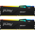 Kingston FURY Beast RGB - DDR5 - kit - 16 GB: 2 x 8 GB - DIMM 288-pin - 5600 MHz  /  PC5-44800 - CL36 - 1.25 V - unbuffered - on-die ECC - black
