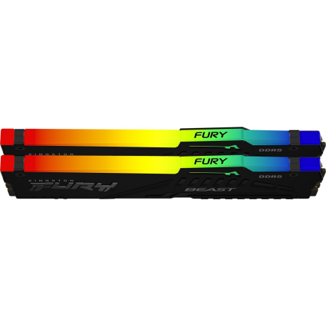 Kingston FURY Beast RGB - DDR5 - kit - 16 GB: 2 x 8 GB - DIMM 288-pin - 5600 MHz  /  PC5-44800 - CL36 - 1.25 V - unbuffered - on-die ECC - black - 1