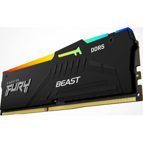 Kingston FURY Beast RGB - DDR5 - kit - 16 GB: 2 x 8 GB - DIMM 288-pin - 5600 MHz  /  PC5-44800 - CL36 - 1.25 V - unbuffered - on-die ECC - black - 6