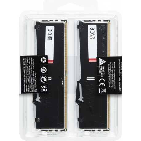 Kingston FURY Beast RGB - DDR5 - kit - 16 GB: 2 x 8 GB - DIMM 288-pin - 5600 MHz  /  PC5-44800 - CL36 - 1.25 V - unbuffered - on-die ECC - black - 8