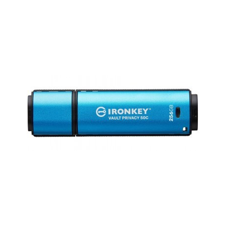 Kingston IronKey Vault Privacy 50C - USB flash drive - encrypted - 256 GB - USB-C 3.2 Gen 1 - TAA Compliant - 0