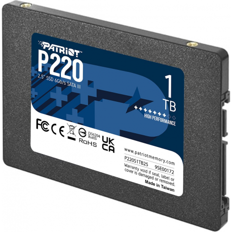 Patriot P220 - SSD - 1 TB - internal - 2.5" - SATA 3Gb / s - 2