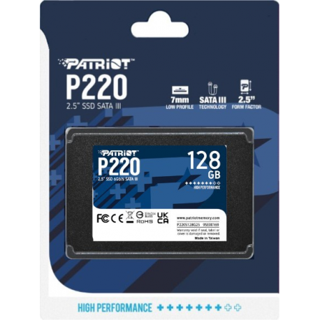 Patriot P220 - SSD - 128 GB - internal - 2.5" - SATA 3Gb / s - 3