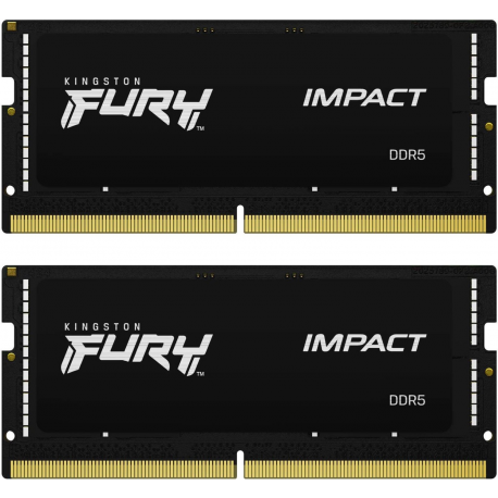 Kingston FURY Impact - DDR5 - kit - 64 GB: 2 x 32 GB - SO-DIMM 262-pin - 5600 MHz  /  PC5-44800 - CL40 - 1.1 V - unbuffered - on-die ECC - 0