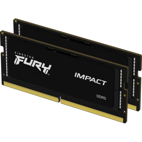 Kingston FURY Impact - DDR5 - kit - 64 GB: 2 x 32 GB - SO-DIMM 262-pin - 5600 MHz  /  PC5-44800 - CL40 - 1.1 V - unbuffered - on-die ECC - 1