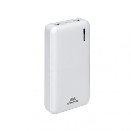 Riva Case Rivapower VA2572 - Power bank - 20000 mAh - 74 Wh - 20 Watt - 3 A - QC 3.0, AFC, Huawei Fast Charge, PD 3.0 - 3 output connectors (24 pin USB-C, 2 x 9 pin USB Type A) - on cable: USB-C - white - 0