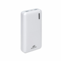 Riva Case Rivapower VA2572 - Power bank - 20000 mAh - 74 Wh - 20 Watt - 3 A - QC 3.0, AFC, Huawei Fast Charge, PD 3.0 - 3 output connectors (24 pin USB-C, 2 x 9 pin USB Type A) - on cable: USB-C - white