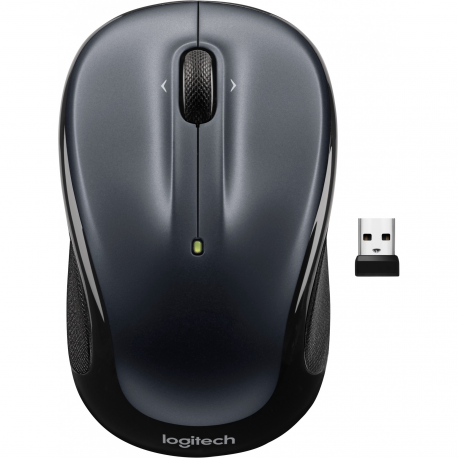 Logitech M325s - Mouse - right and left-handed - optical - 5 buttons - wireless - 2.4 GHz - USB wireless receiver - dark grey - 3