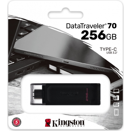 Kingston DataTraveler 70 - USB flash drive - 256 GB - USB-C 3.2 Gen 1 - 6