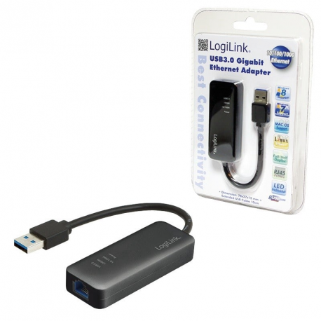 LogiLink USB 3.0 to Gigabit Adapter - Network adapter - USB 3.0 - GigE - 1000Base-T - 4