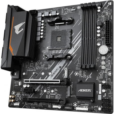 Gigabyte B550M AORUS ELITE - 1.0 - motherboard - micro ATX - Socket AM4 - AMD B550 Chipset - USB 3.2 Gen 1 - Gigabit LAN - onboard graphics (CPU required) - HD Audio (8-channel) - 2