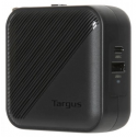 Targus - Power adapter - GaN - 65 Watt - PD - 2 output connectors (USB Type A, 24 pin USB-C) - black