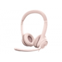 Logitech H390 - Headset - on-ear - wired - USB-A - rose
