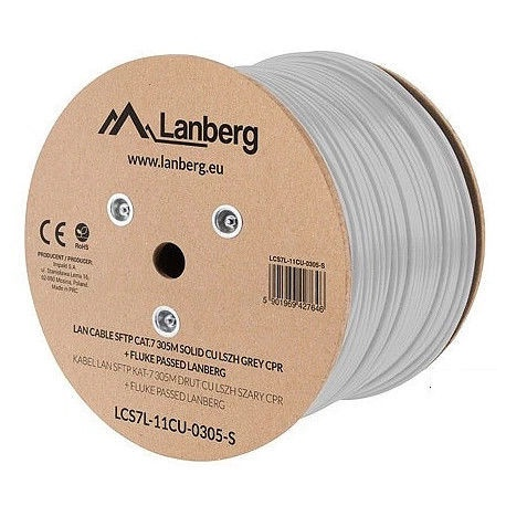 Lanberg - Bulk cable - 305 m - SFTP - CAT 7 - solid - pantone cool grey 5C - 0