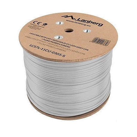 Lanberg - Bulk cable - 305 m - SFTP - CAT 7 - solid - pantone cool grey 5C - 1