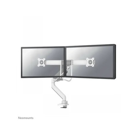 Neomounts by Newstar DS75-450WH2 - Mounting kit (articulating arm, grommet clamp, topfix clamp) - full-motion - for 2 LCD displays - white - screen size: 17"-32" - desktop - 0