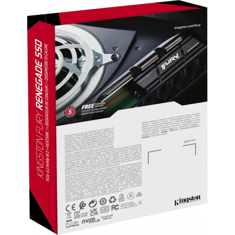 Kingston FURY Renegade - SSD - 1 TB - internal - M.2 2280 - PCIe 4.0 x4 (NVMe) - integrated heatsink - 5