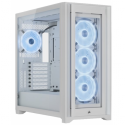 CORSAIR iCUE 5000X RGB QL Edition - Mid tower - windowed side panel (tempered glass) - no power supply (ATX) - true white - USB/Audio