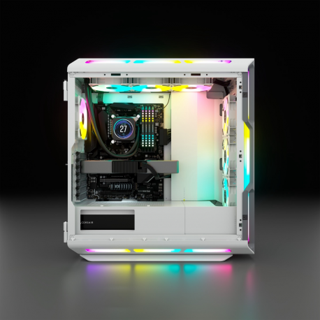 CORSAIR iCUE 5000T RGB - Mid tower - extended ATX - windowed side panel (tempered glass) - no power supply (ATX) - white - USB/Audio - 5