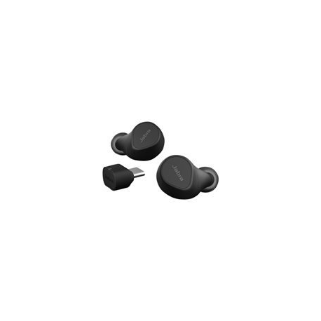 Jabra Evolve2 Buds UC - True wireless earphones with mic - in-ear - Bluetooth - active noise cancelling - USB-C via Bluetooth adapter - noise isolating - black - 0