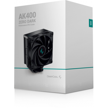 Deepcool AK400 ZERO DARK - Processor cooler - (for: LGA1155, LGA1150, LGA1151, AM4, LGA1200, LGA1700, AM5) - 120 mm - black - 9