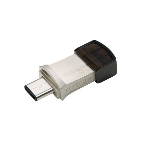 Transcend JetFlash 890 - USB flash drive - 128 GB - USB 3.1 Gen 1 / USB-C - silver - 3