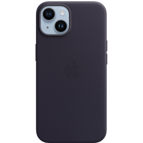 Apple - Back cover for mobile phone - MagSafe compatibility - leather - ink - for iPhone 14 - 0
