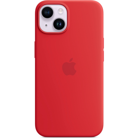 Apple - (PRODUCT) RED - back cover for mobile phone - MagSafe compatibility - silicone - red - for iPhone 14 - 1