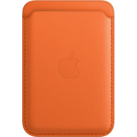 Apple - Wallet for mobile phone / credit card - with MagSafe - leather - orange - for iPhone 12, 13, 14 - 0