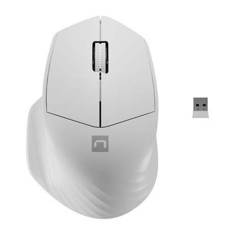 Natec Siskin 2 - Mouse - ergonomic - optical - 3 buttons - wireless - 2.4 GHz, Bluetooth 5.0 - USB wireless receiver - white - 0
