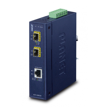 PLANET IGT-1205AT - Fibre media converter - GigE - 10Base-T, 100Base-TX, 1000Base-T - RJ-45 / SFP (mini-GBIC) - 0