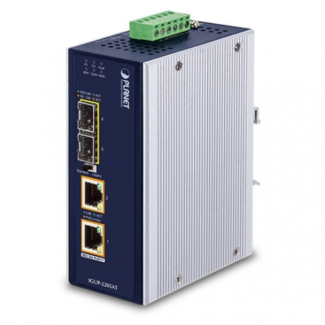 PLANET IGUP-2205AT - Fibre media converter - GigE - 10Base-T, 1000Base-LX, 1000Base-SX, 100Base-TX, 1000Base-T, 1000Base-BX - RJ-45  /  SFP (mini-GBIC) - up to 120 km - 0