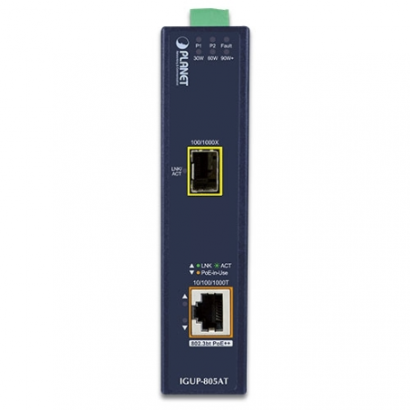 PLANET IGUP-805AT - Fibre media converter - GigE - 10Base-T, 100Base-TX, 1000Base-T, 1000Base-X, 100Base-X - SFP (mini-GBIC) / RJ-45 - 1