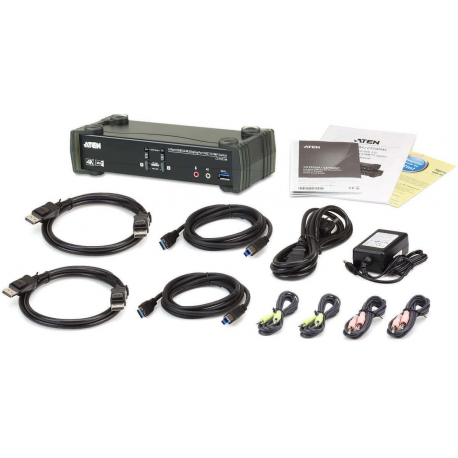 ATEN CS1922M - KVM  /  audio  /  USB switch - 2 x KVM  /  audio  /  USB - 1 local user - desktop - 3