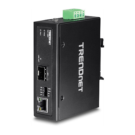 TRENDnet TI-F11SFP - Media converter - GigE - 10Base-T, 100Base-TX, 1000Base-T - RJ-45 / SFP (mini-GBIC) - 0