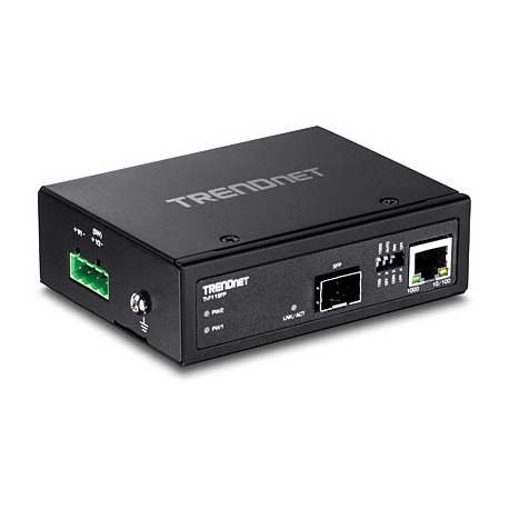 TRENDnet TI-F11SFP - Media converter - GigE - 10Base-T, 100Base-TX, 1000Base-T - RJ-45 / SFP (mini-GBIC) - 1