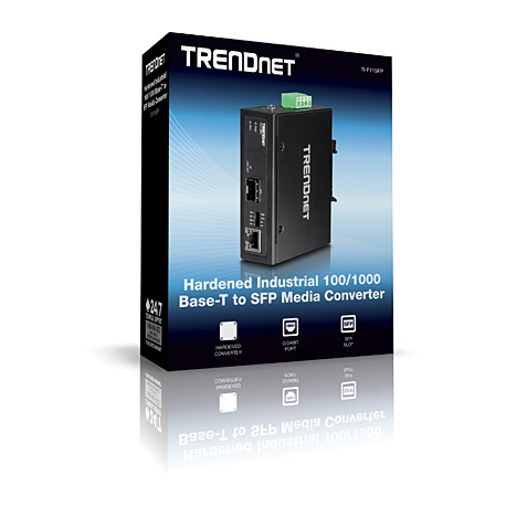 TRENDnet TI-F11SFP - Media converter - GigE - 10Base-T, 100Base-TX, 1000Base-T - RJ-45 / SFP (mini-GBIC) - 3