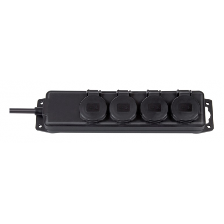 brennenstuhl Extension socket IP44 4-way black 2m H07RN-F 3G1,5 - Power strip - AC 230 V - output connectors: 4 - 2 m - 0