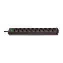 brennenstuhl Eco-Line - Power strip - output connectors: 10 - 3 m - black