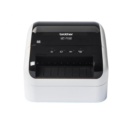 Brother QL-1100c - Label printer - direct thermal - Roll (10.36 cm) - 300 x 300 dpi - up to 68 labels / min - USB 2.0, USB host - cutter - white, glossy black - 0