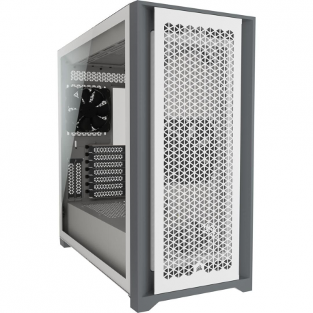 CORSAIR iCUE 5000D RGB Airflow - Mid tower - extended ATX - windowed side panel (tempered glass) - no power supply (ATX) - true white - USB / Audio - 0