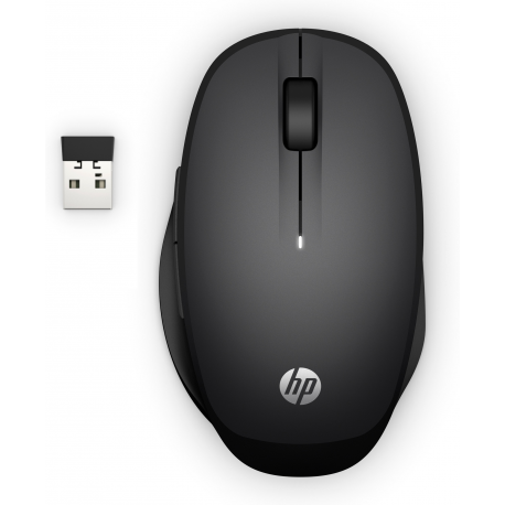 HP Dual Mode - Mouse - ergonomic - wireless - Bluetooth, 2.4 GHz - USB wireless receiver - black - for HP 21, 22, 24, 27; Pavilion 24, 27, 32, TP01 - 1