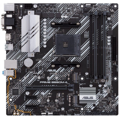 ASUS PRIME B550M-A - Motherboard - micro ATX - Socket AM4 - AMD B550 Chipset - USB 3.2 Gen 1, USB 3.2 Gen 2 - Gigabit LAN - onboard graphics (CPU required) - HD Audio (8-channel) - 12
