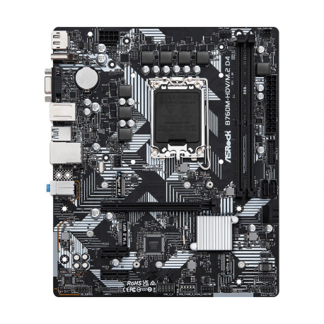 ASRock B760M-HDV / M.2 D4 - Motherboard - micro ATX - LGA1700 Socket - B760 Chipset - USB 3.2 Gen 1, USB-C 3.2 Gen 1 - Gigabit LAN - onboard graphics (CPU required) - HD Audio (8-channel) - 5