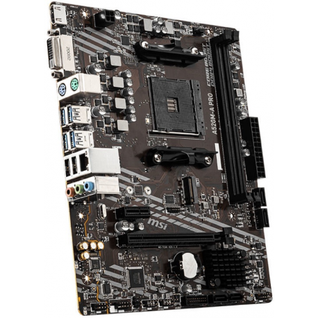 MSI A520M-A PRO - Motherboard - micro ATX - Socket AM4 - AMD A520 Chipset - USB 3.2 Gen 1 - Gigabit LAN - onboard graphics (CPU required) - HD Audio (8-channel) - 3