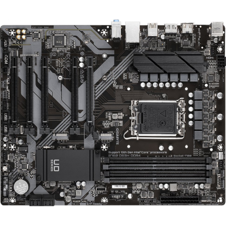 Gigabyte B760 DS3H DDR4 - 1.0 - motherboard - ATX - LGA1700 Socket - B760 Chipset - USB 3.2 Gen 1, USB 3.2 Gen 2, USB-C 3.2 Gen 2x2, USB-C 3.2 Gen 1 - Gigabit LAN - onboard graphics (CPU required) - HD Audio (8-channel) - 2