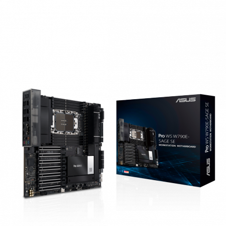 ASUS PRO WS W790E-SAGE SE - Motherboard - SSI EEB - LGA4677 Socket-E - W790 Chipset - USB 3.2 Gen 1, USB 3.2 Gen 2x2, USB-C 3.2 Gen2, USB-C 3.2 Gen 2x2 - 10 Gigabit LAN, Gigabit LAN - HD Audio (8-channel) - 20