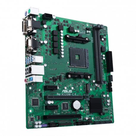 ASUS Pro A520M-C II / CSM - Motherboard - micro ATX - Socket AM4 - AMD A520 Chipset - USB 3.2 Gen 1 - Gigabit LAN - onboard graphics (CPU required) - HD Audio (8-channel) - ASUS Corporate Stable Model (CSM) - 4